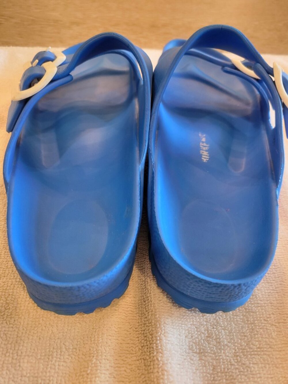 2 Pair Birkenstock Arizona EVA Sandals Black Blue Women's 39 US 8-8.5 - Picture 14 of 15